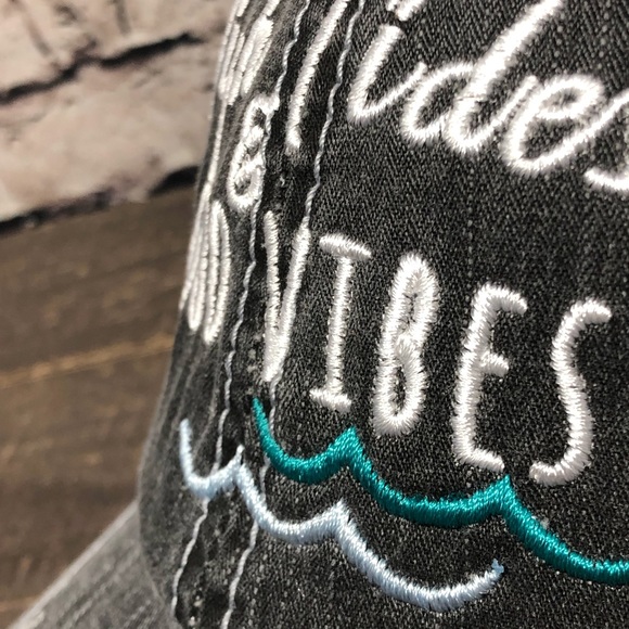 "High Tides & Good Vibes" Embroidered Cap - Picture 3 of 8